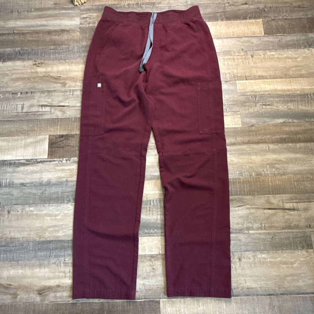 Figs Men's Axim Straight-Leg Scrub Pant Sz M Burgundy Technical Collection Med